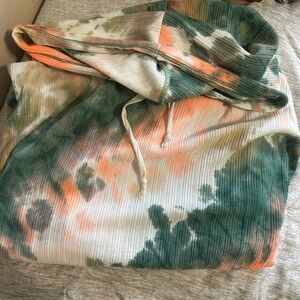 Tie-Dye Hoodie in Green and Orange